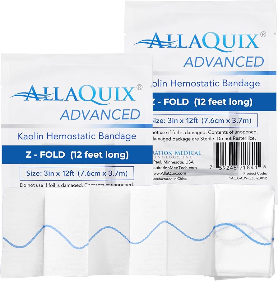 ●Kaotic Intentionz Amazon.com: AllaQuix Advanced Kaolin Hemostatic Gauze – Z-Fold